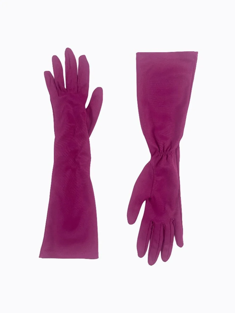 Vtg 60s Magenta Pink Nylon Opera Gloves 6.5 Small Formal Evening Made USA Retro